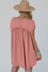 Corded Texture Frill Hem Pocketed Swing Mini Dress